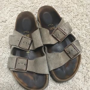 Birkenstock Arizona Taupe Suede Sandals size 37
